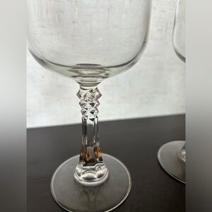 4  Vintage Cristal D'Arq wine glasses. (2) 6.5” 7oz (2) 6.75” 9oz